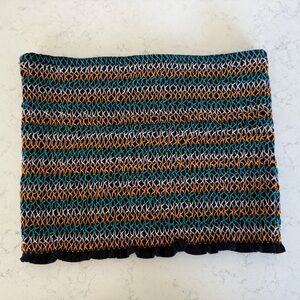 Express Smocked Strapless Tube Top Multicolor Stripe Boho Festival Size M